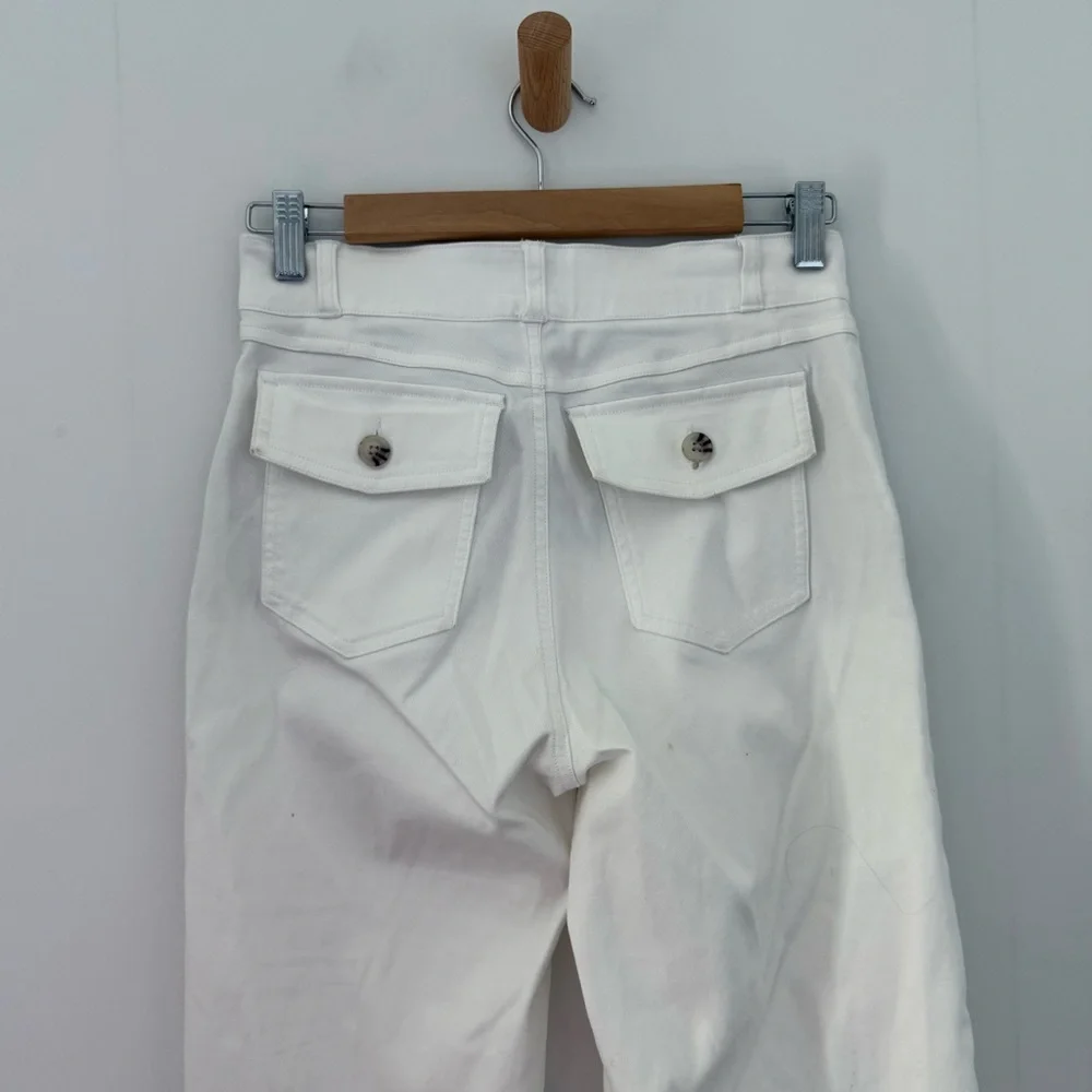 Spanx white wide leg stretch twill cropped pants - Small Petite - Picture 6 of 6